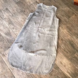 Anthropologie Sleeveless High-Low Linen Dress in Light Gray